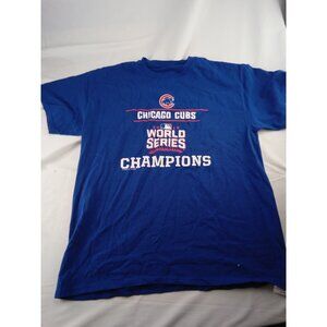 Men's Chicago Cubs World Series Champions T-SHIRT Blue Size L
